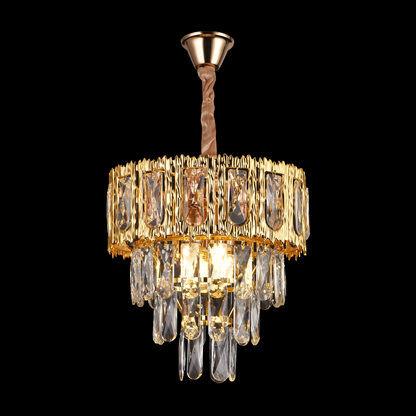 Crystal Chandelier BELVEDERE Petito 3xE14, Διάμετρος 30cm, Γυαλιστερό χρυσό, Ρυθμιζόμενο ύψος Κρυστάλλινος πολυέλαιος Προεπιλεγμένος τίτλος Alessandro Design