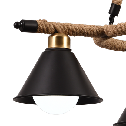 Vintage Hanging Chandelier, LV571/3BK, 3xG9, Brown, Metal and String Vintage Chandeliers Προεπιλεγμένος τίτλος Alessandro Design