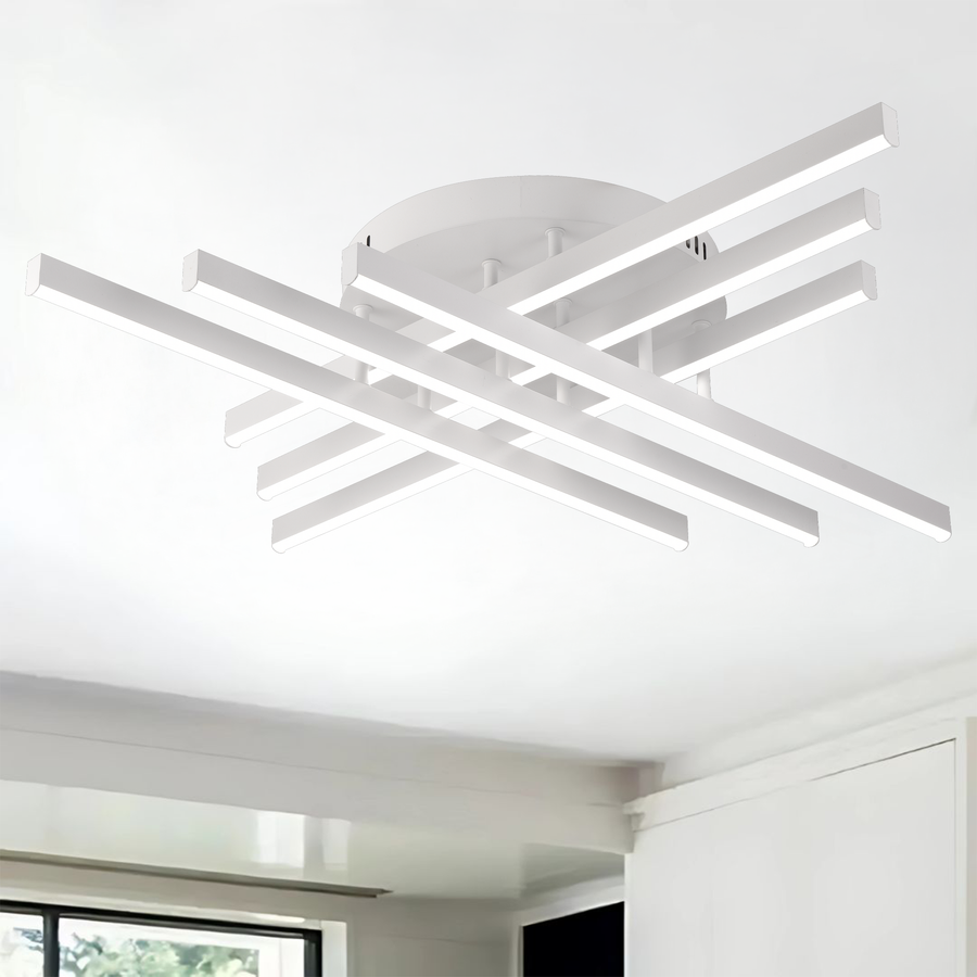 Πολυέλαιος LED με τηλεχειριστήριο, GIO, 81W, Κρύο/Ζεστό/Ουδέτερο φως, Λευκός πολυέλαιος LED με τηλεχειριστήριο Προεπιλεγμένος τίτλος Alessandro Design