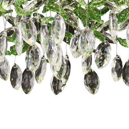 Crystal LED Chandelier LLC211/400GN Στρογγυλός, 22W, Κρύο/Ζεστό/Ουδέτερο φως, Πράσινα κρύσταλλα, Γυαλιστερό Chrome Crystal Chandeliers Προεπιλεγμένος τίτλος Alessandro Design