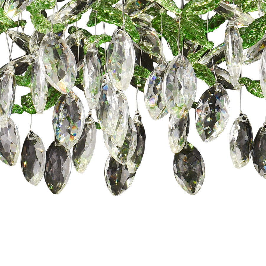 Crystal LED Chandelier LLC211/400GN Στρογγυλός, 22W, Κρύο/Ζεστό/Ουδέτερο φως, Πράσινα κρύσταλλα, Γυαλιστερό Chrome Crystal Chandeliers Προεπιλεγμένος τίτλος Alessandro Design