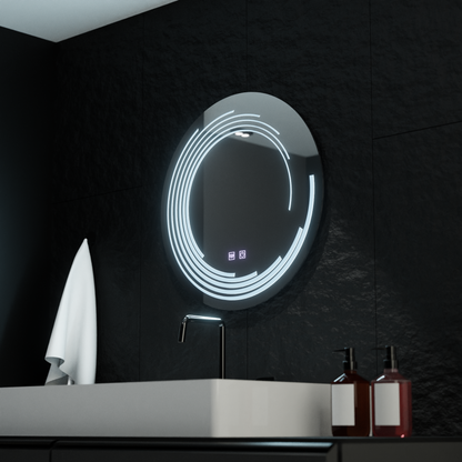 LED Στρογγυλός καθρέφτης, 60cm, Lira Touch, Σύστημα Demister, Dimmable Mirrors Korman E Προεπιλεγμένος τίτλος Alessandro Design