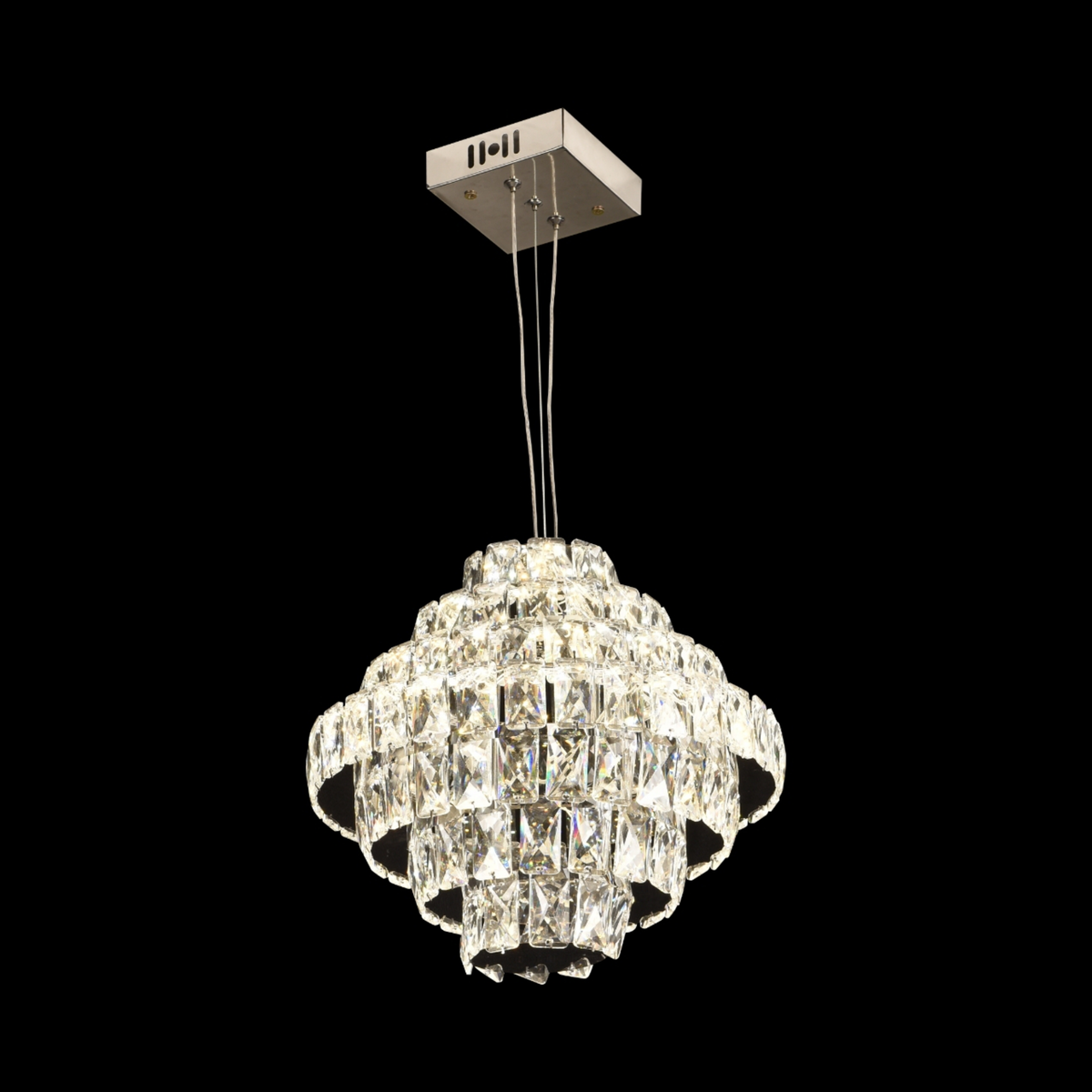 Opal Crystal Chandelier με τηλεχειριστήριο, 60W, Διάμετρος 35 cm, 3000K/4000/6000K, Γυαλιστερό Chrome, Ρυθμιζόμενο ύψος Crystal Chandeliers Προεπιλεγμένος τίτλος Alessandro Design