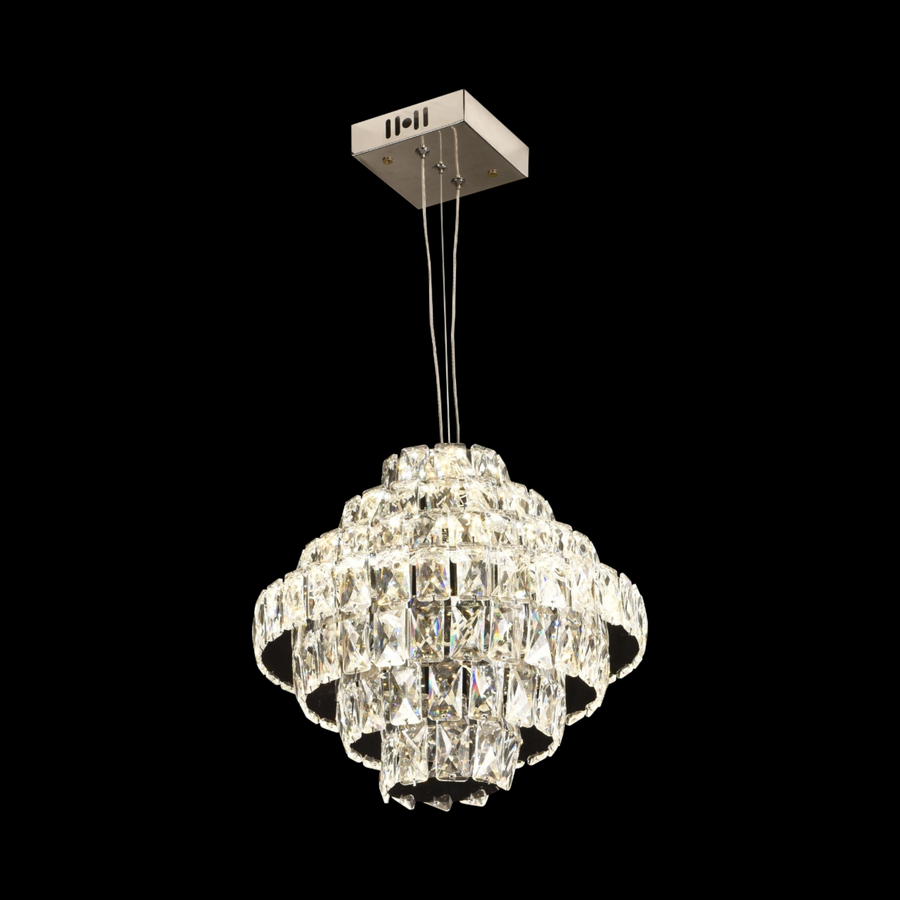 Opal Crystal Chandelier με τηλεχειριστήριο, 60W, Διάμετρος 35 cm, 3000K/4000/6000K, Γυαλιστερό Chrome, Ρυθμιζόμενο ύψος Crystal Chandeliers Προεπιλεγμένος τίτλος Alessandro Design