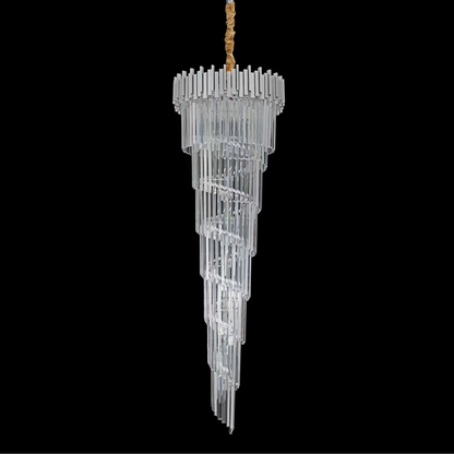 Crystal Chandelier CC110/600x1800CH, 28xE14, Διάμετρος 60cm, Ύψος 180cm, Χρώμιο και Ασημί, Ρυθμιζόμενο ύψος, Κομψή σχεδίαση Crystal Chandeliers Προεπιλεγμένος τίτλος Alessandro Design