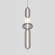 Κρεμαστός πολυέλαιος LED LM551/4BK, 24W, Light 3000/4000/6000K, Μαύρο, ρυθμιζόμενο ύψος Μοντέρνοι πολυέλαιοι Προεπιλεγμένος τίτλος Alessandro Design