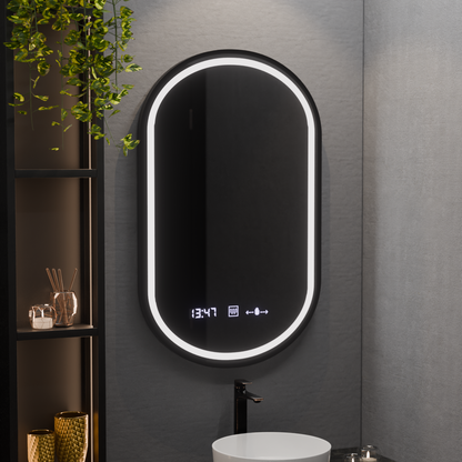 Οβάλ καθρέφτης LED, 50x90 cm, Alessia MotionGlow Marcello, Σύστημα αποθαμβώματος, Ρολόι & Θερμόμετρο, Καθρέφτες Dimabila Marcello Προεπιλεγμένος τίτλος Alessandro Design