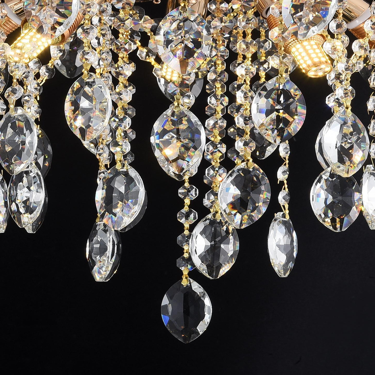 Crystal Chandelier PALERMO Eleganza 5xE14, Διάμετρος 50cm, Gold Crystal Chandeliers Προεπιλεγμένος τίτλος Alessandro Design