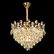 Crystal Chandelier FLORENCE Eleganza 9x E14, Διάμετρος 50cm, Γυαλιστερό χρυσό, Ρυθμιζόμενο ύψος Crystal Chandeliers Προεπιλεγμένος τίτλος Alessandro Design