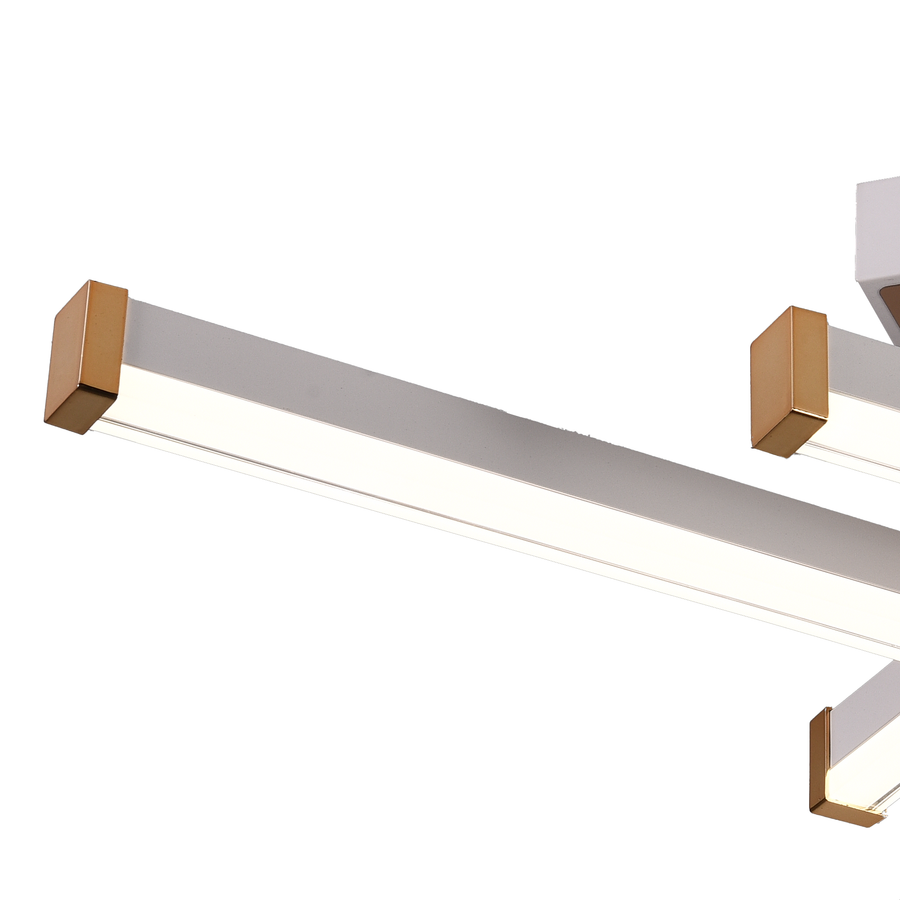 Πολυέλαιος LED με Τηλεχειριστήριο AXIAL, 54W, 4 Στοιχεία, Κρύο/Ζεστό/Ουδέτερο φως, Ρυθμιζόμενο, Λευκός πολυέλαιος LED με Τηλεχειριστήριο Προεπιλεγμένος τίτλος Alessandro Design