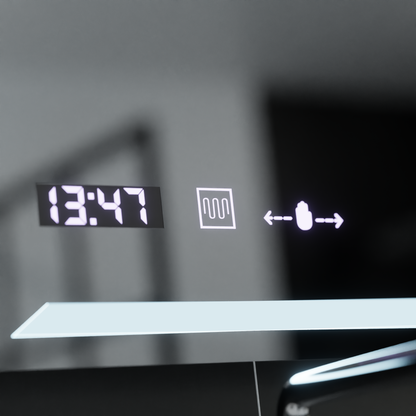 Ορθογώνιος καθρέφτης LED, 80x60cm, Rayonnement MotionGlow Marcello, Σύστημα Demister, Ρολόι & Θερμόμετρο, Dimable Mirrors Marcello Προεπιλεγμένος τίτλος Alessandro Design
