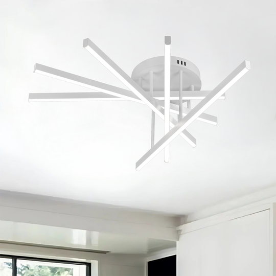 Πολυέλαιος LED με Τηλεχειριστήριο GIO, 68W, 5 Στοιχεία, Κρύο/Ζεστό/Ουδέτερο φως, Ρυθμιζόμενο, Λευκός πολυέλαιος LED με Τηλεχειριστήριο Προεπιλεγμένος τίτλος Alessandro Design