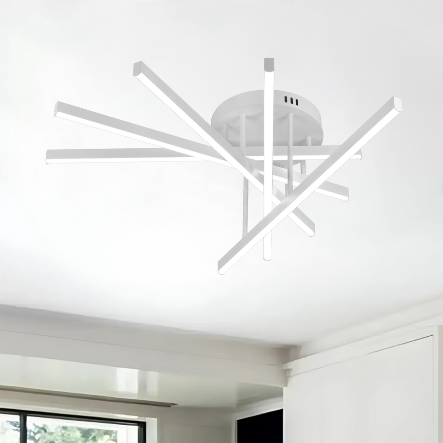 Πολυέλαιος LED με Τηλεχειριστήριο GIO, 68W, 5 Στοιχεία, Κρύο/Ζεστό/Ουδέτερο φως, Ρυθμιζόμενο, Λευκός πολυέλαιος LED με Τηλεχειριστήριο Προεπιλεγμένος τίτλος Alessandro Design