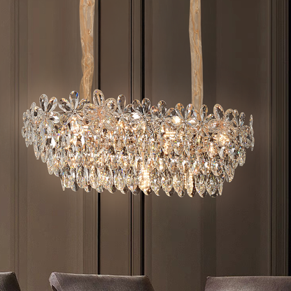 Crystal Chandelier Regalis 11x E14, 80cm, Shiny Gold, Ρυθμιζόμενο ύψος, Metal and Crystal Crystal Chandeliers Προεπιλεγμένος τίτλος Alessandro Design