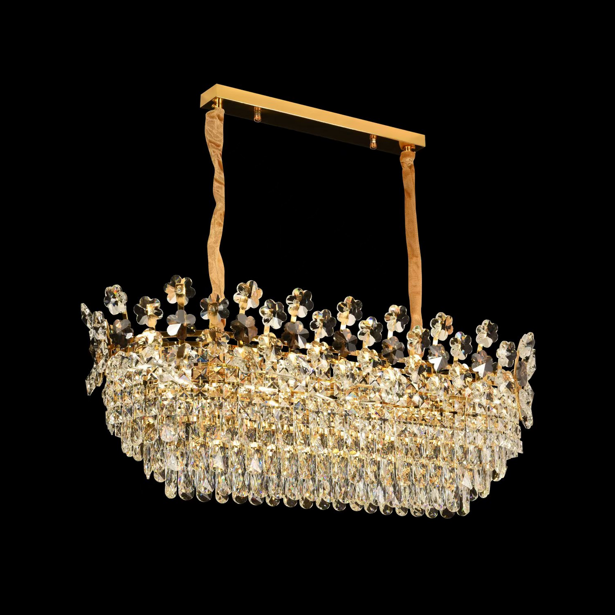 Crystal Chandelier FLORENCE Imperio 10x E14, 90cm, Shiny Gold, Ρυθμιζόμενο ύψος Crystal Chandeliers Προεπιλεγμένος τίτλος Alessandro Design