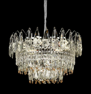 Crystal Chandelier MAJESTIC Elegance, 9x E14, Διάμετρος 50cm, Γυαλιστερό Chrome, Ρυθμιζόμενο ύψος Crystal Chandelier Προεπιλεγμένος τίτλος Alessandro Design