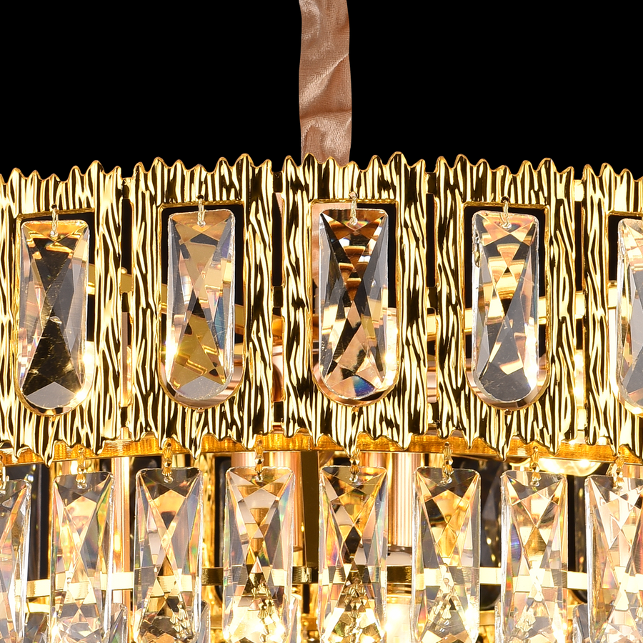 Crystal Chandelier BELVEDERE Magno 8xE14, Διάμετρος 60cm, Γυαλιστερό Χρυσό, Ρυθμιζόμενο ύψος Κρυστάλλινος Πολυέλαιος Προεπιλεγμένος τίτλος Alessandro Design