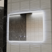 Ορθογώνιος καθρέφτης LED ARTAR Touch, 80X60cm, Σύστημα Demister, Dimmable, Clock and Temperature, Warm Neutral Cold Light 3000K/4000K/6000K Bathroom Mirror with LED and Demister Default Title Alessandro Design