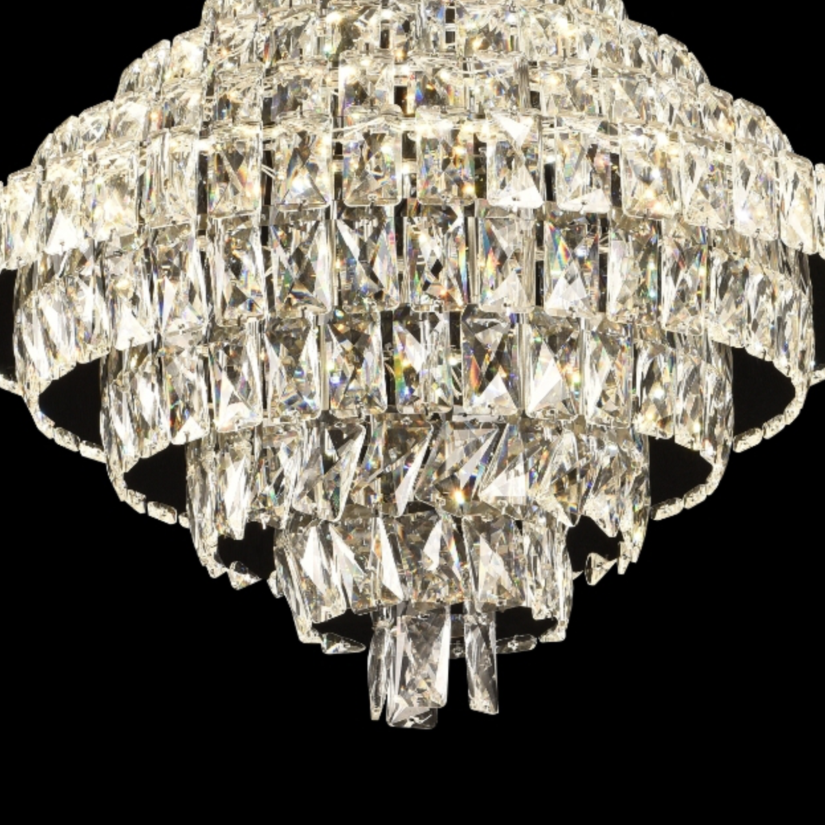 Πολυέλαιος Crystal Opal με τηλεχειριστήριο, 110W, Διάμετρος 35 cm, 3000K/4000/6000K, Γυαλιστερό Chrome, Ρυθμιζόμενο ύψος Crystal Chandeliers Προεπιλεγμένος τίτλος Alessandro Design