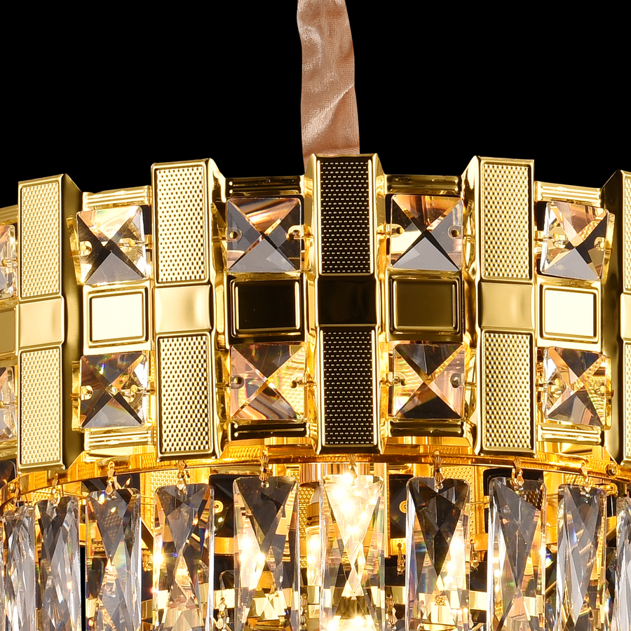 Crystal Chandelier BRAN Nobile 5xE14, Διάμετρος 40cm, Γυαλιστερό χρυσό, Ρυθμιζόμενο ύψος Crystal Chandeliers Προεπιλεγμένος τίτλος Alessandro Design