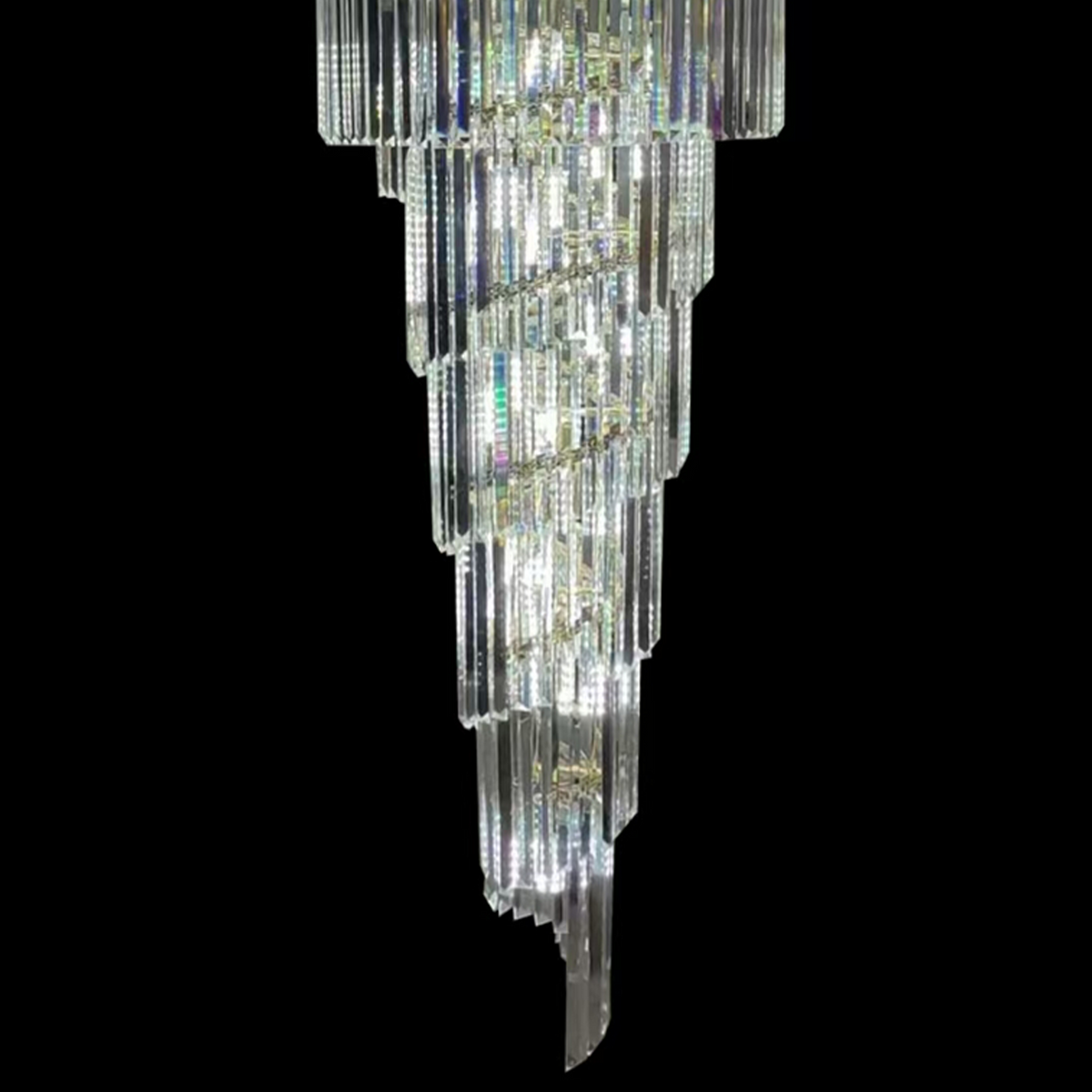 Crystal Chandelier CC8043/600H1800GD, Διάμετρος 60cm, Ύψος 180cm, Γυαλιστερό χρυσό, Ρυθμιζόμενο ύψος, Κομψή σχεδίαση Crystal Chandelier Προεπιλεγμένος τίτλος Alessandro Design