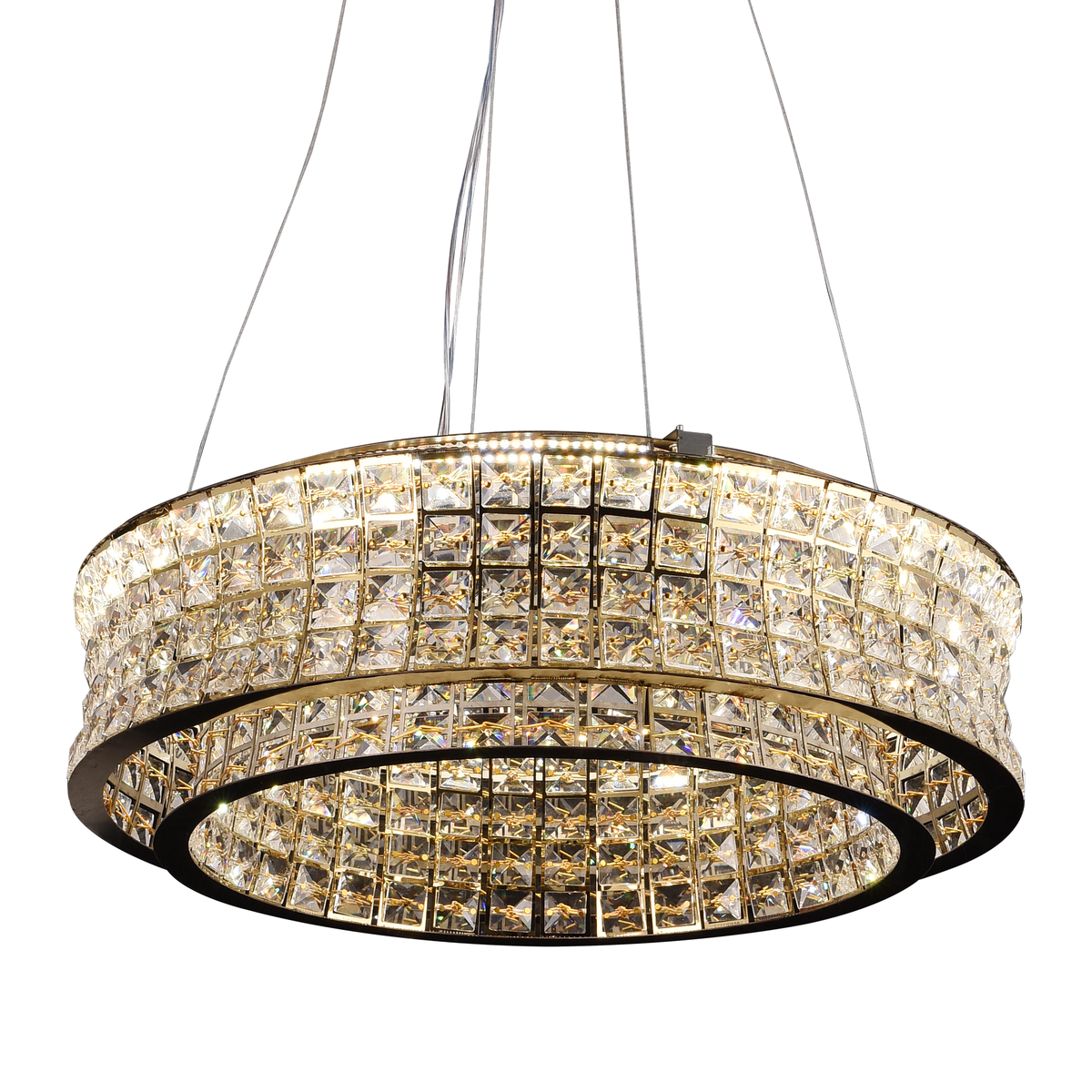 Πολυέλαιος LED με τηλεχειριστήριο, LLC160/500GD, κρύσταλλο και μέταλλο, 54W, ρυθμιζόμενο, ρυθμιζόμενο ύψος, δροσερό/θερμό/ουδέτερο φως, πολυέλαιοι φωτισμού LED πολυτελείας με τηλεχειριστήριο Προεπιλεγμένος τίτλος Alessandro Design