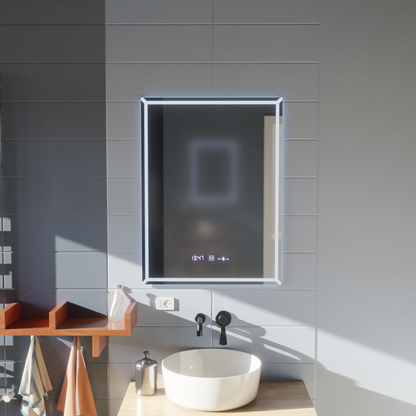 Ορθογώνιος καθρέφτης LED, 60x80cm, VillayTouch Marcello, Σύστημα ξεθάμβωσης, Dimabila Mirrors Marcello Προεπιλεγμένος τίτλος Alessandro Design