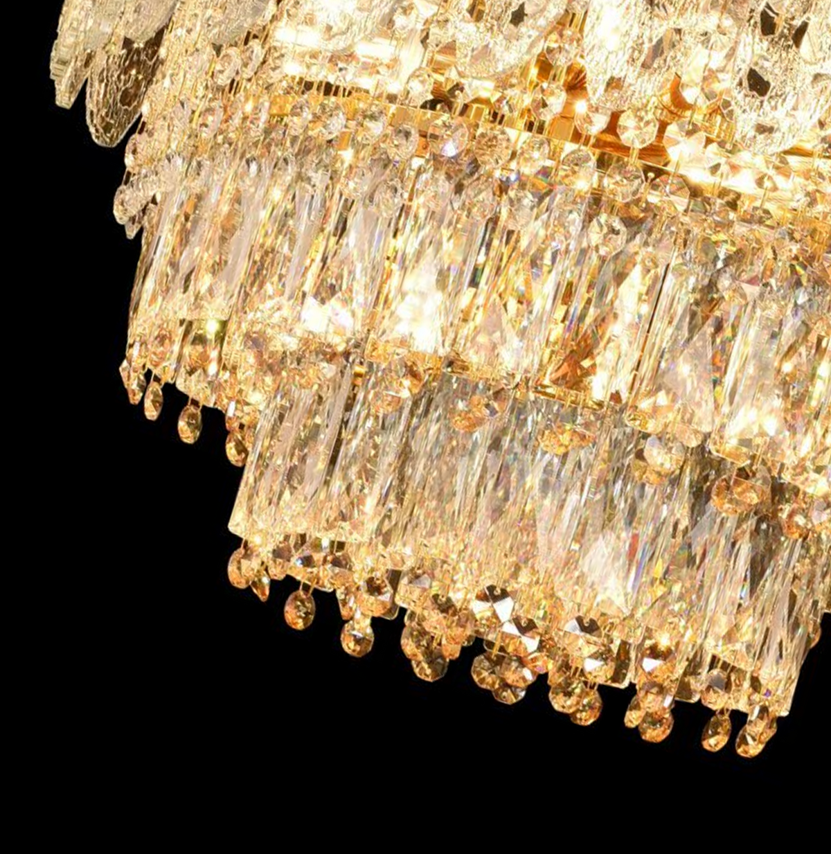Crystal Chandelier MAJESTIC Elegance 9x E14, Διάμετρος 50cm, Γυαλιστερό Χρυσό, Ρυθμιζόμενο Ύψος Crystal Chandeliers Προεπιλεγμένος τίτλος Alessandro Design