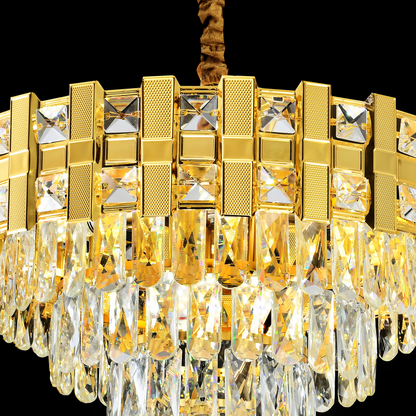 Crystal Chandelier BRAN Eleganza 8xE14, Διάμετρος 50cm, Γυαλιστερό Χρυσό, Ρυθμιζόμενο Ύψος Crystal Chandeliers Προεπιλεγμένος τίτλος Alessandro Design