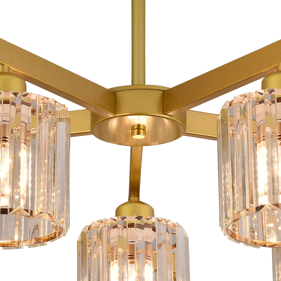 Modern Classic Chandelier LC110/5GD with Crystal, 5xE27, Gold, Metal and Crystal Classic Chandeliers Προεπιλεγμένος τίτλος Alessandro Design