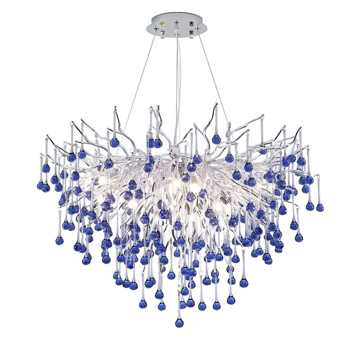 Crystal Chandelier CC335/400CH, 4x G9, Chrome and Blue Crystals, 40cm, Ρυθμιζόμενο ύψος Crystal Chandeliers Προεπιλεγμένος τίτλος Alessandro Design