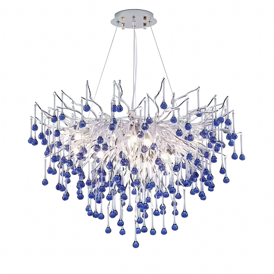 Crystal Chandelier CC335/400CH, 4x G9, Chrome and Blue Crystals, 40cm, Ρυθμιζόμενο ύψος Crystal Chandeliers Προεπιλεγμένος τίτλος Alessandro Design