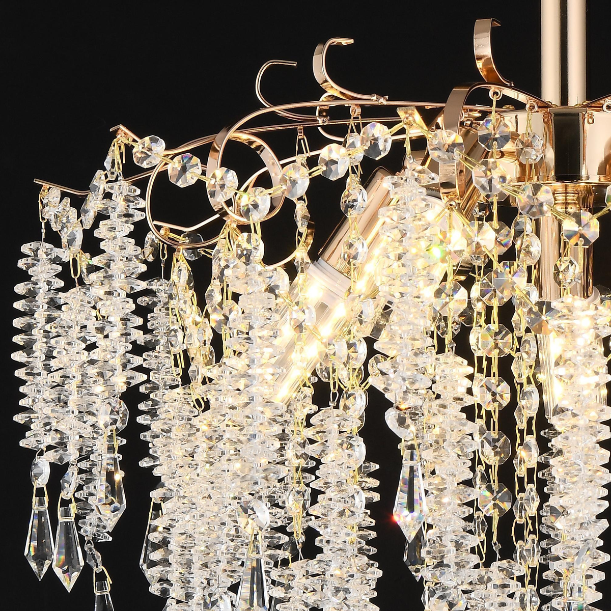 Crystal Chandelier STROZZI Eleganza 5xE14, Diameter 50cm, Gold Crystal Chandeliers Προεπιλεγμένος τίτλος Alessandro Design