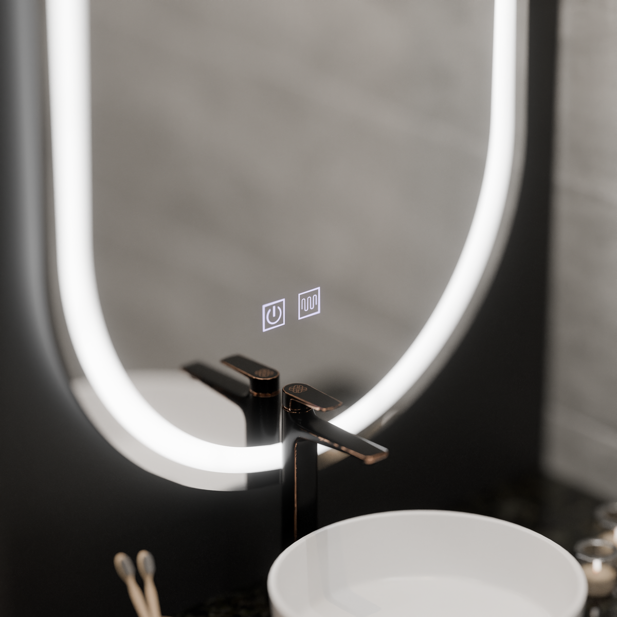 Οβάλ καθρέφτης LED, 45x65cm, Velara Touch, Σύστημα Demister, Dimmable Mirrors Korman E Προεπιλεγμένος τίτλος Alessandro Design