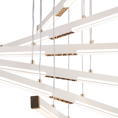 Κρεμαστός ακρυλικός πολυέλαιος LED LT183/6WH, 81W, Light 3000/4000/6000K, Λευκοί, ρυθμιζόμενου ύψους LED πολυέλαιοι με τηλεχειριστήριο Προεπιλεγμένος τίτλος Alessandro Design