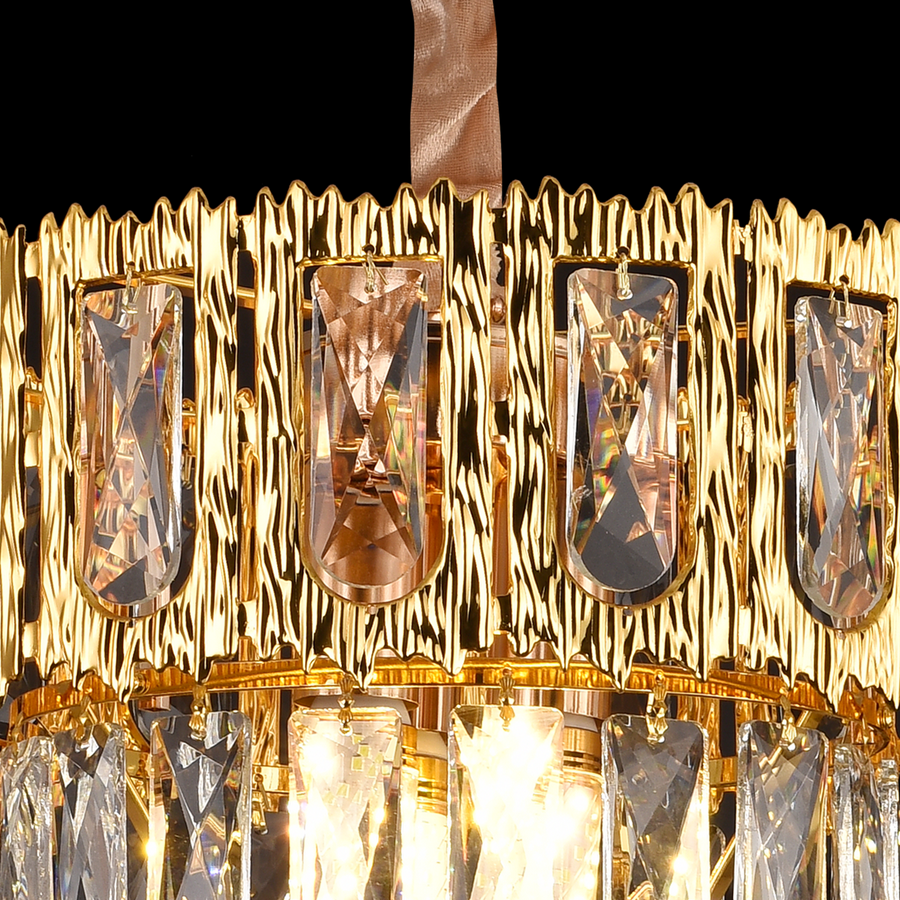 Crystal Chandelier BELVEDERE Petito 3xE14, Διάμετρος 30cm, Γυαλιστερό χρυσό, Ρυθμιζόμενο ύψος Κρυστάλλινος πολυέλαιος Προεπιλεγμένος τίτλος Alessandro Design
