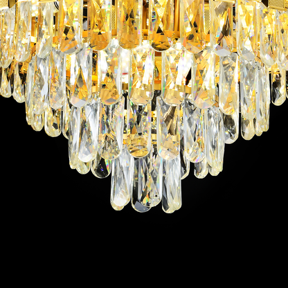 Cristal Candelabra BRAN Mango 8xE14, Διάμετρος 60cm, Γυαλιστερό χρυσό, Ρυθμιζόμενο ύψος Cristal Candelabra Προεπιλεγμένος τίτλος Alessandro Design