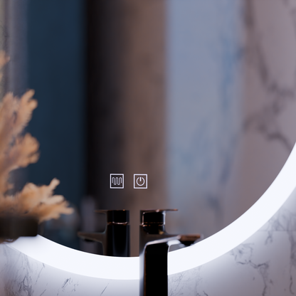 LED Στρογγυλός καθρέφτης, 70cm, Noxia Touch, Σύστημα Demister, Dimmable Mirrors Korman E Προεπιλεγμένος τίτλος Alessandro Design