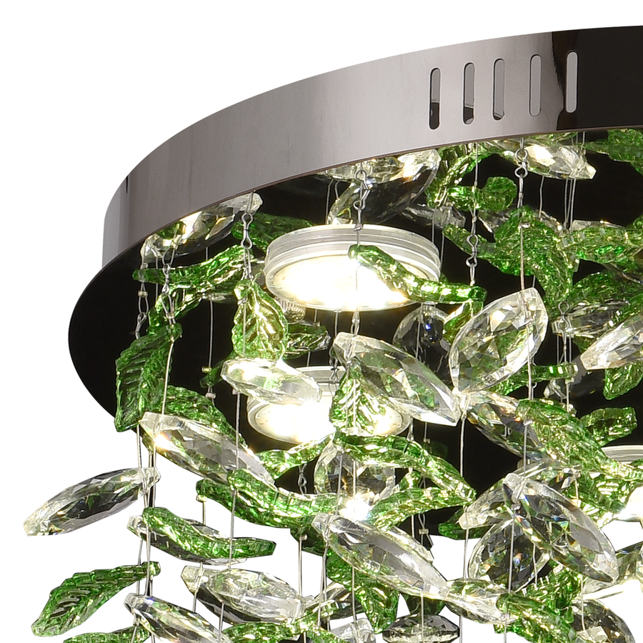 Crystal LED Chandelier LLC211/400GN Στρογγυλός, 22W, Κρύο/Ζεστό/Ουδέτερο φως, Πράσινα κρύσταλλα, Γυαλιστερό Chrome Crystal Chandeliers Προεπιλεγμένος τίτλος Alessandro Design