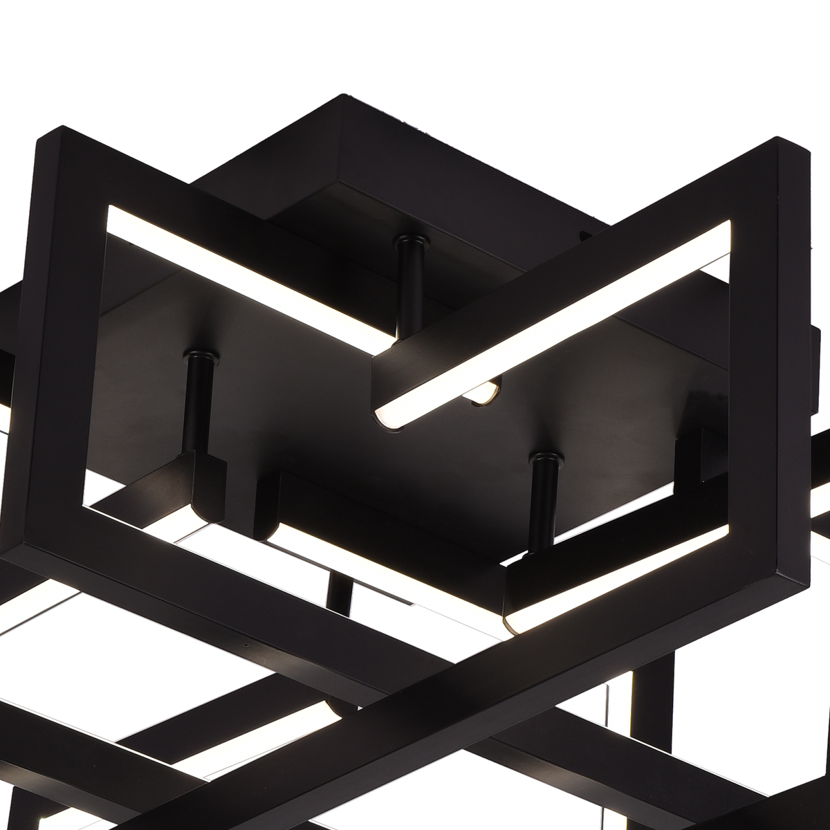 Πολυέλαιος LED με τηλεχειριστήριο 96W, 4 Στοιχεία, Κρύο/Ζεστό/Ουδέτερο φως, Ρυθμιζόμενο, Μαύρο Πολυέλαιοι LED με Τηλεχειριστήριο Προεπιλεγμένος τίτλος Alessandro Design