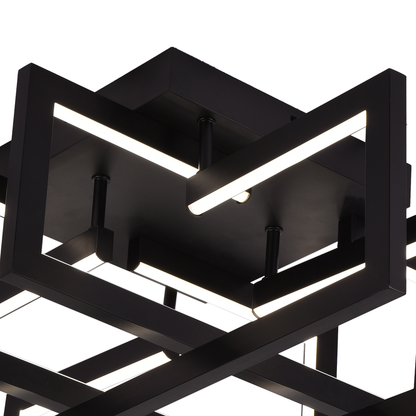 Πολυέλαιος LED με τηλεχειριστήριο 96W, 4 Στοιχεία, Κρύο/Ζεστό/Ουδέτερο φως, Ρυθμιζόμενο, Μαύρο Πολυέλαιοι LED με Τηλεχειριστήριο Προεπιλεγμένος τίτλος Alessandro Design