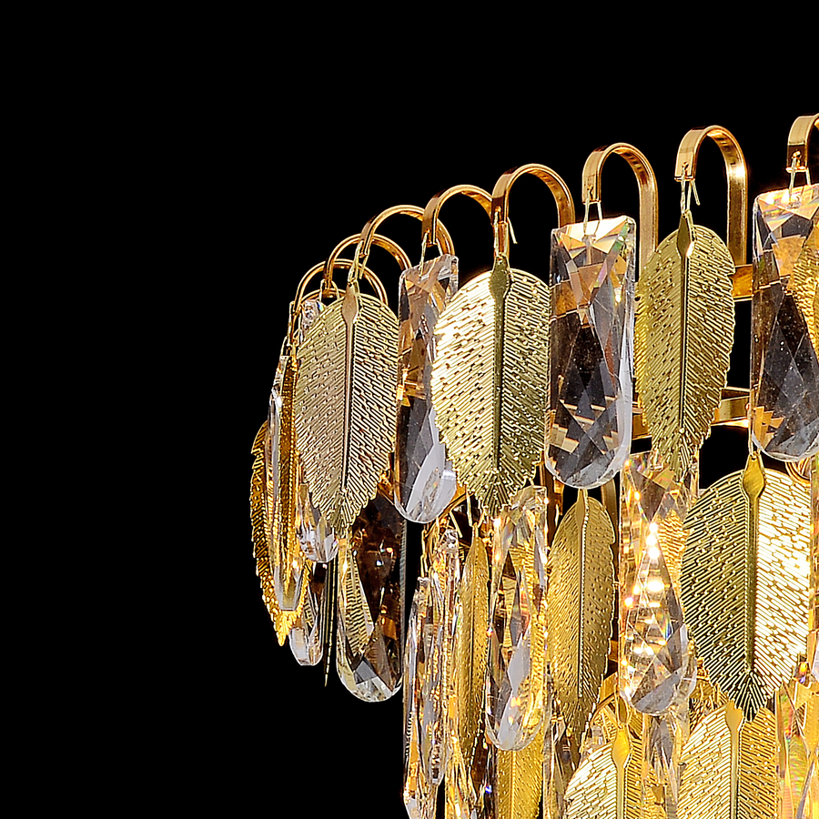 Crystal Candelabra VENARIA 6x E14, Διάμετρος 40cm, Γυαλιστερό χρυσό, Ρυθμιζόμενο ύψος Crystal Candelabra Προεπιλεγμένος τίτλος Alessandro Design