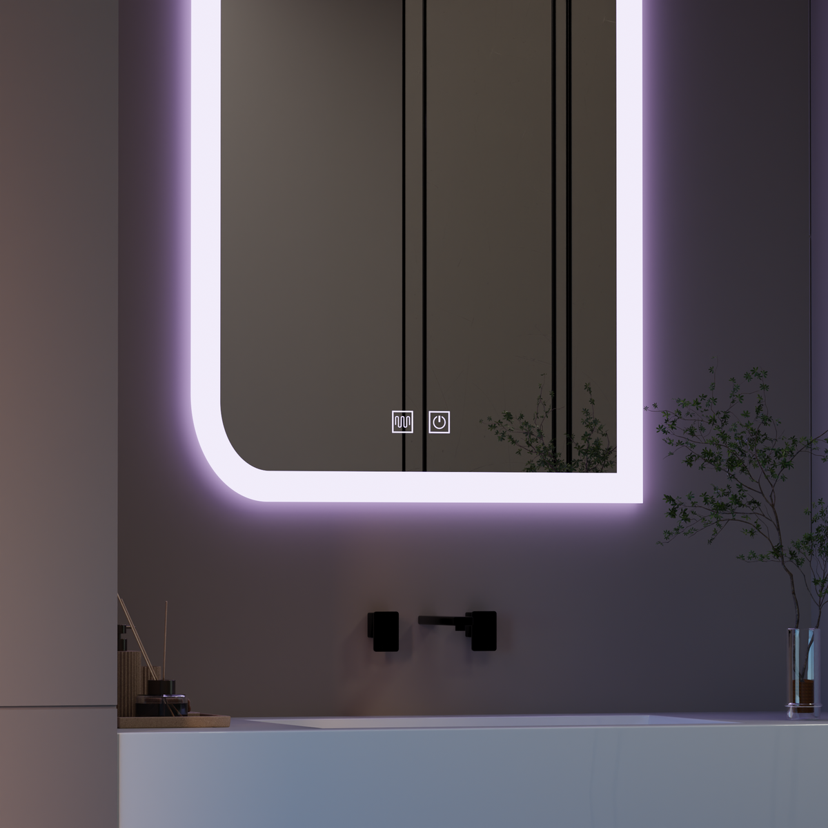 CLARIVO LED Καθρέφτης Ορθογώνιος, 14W, 60X80cm, Touch, Demister System Mirrors Korman E Προεπιλεγμένος τίτλος Alessandro Design