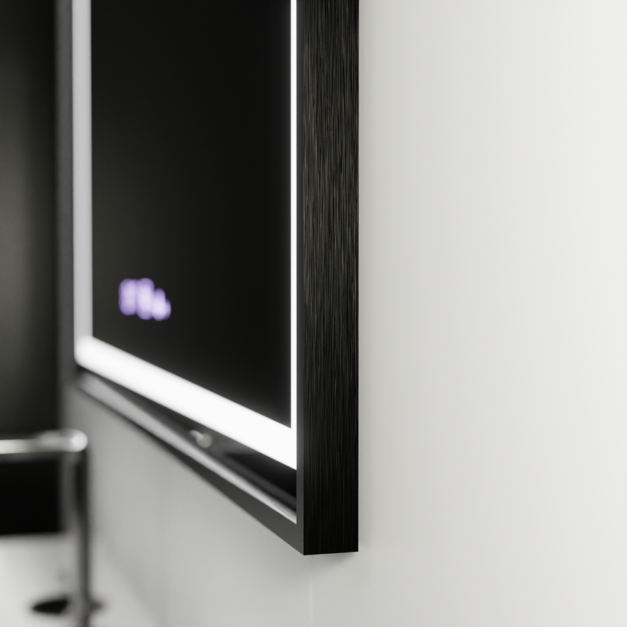 Ορθογώνιος καθρέφτης LED, 120x80cm, Verite Majeste Noir Motion Glow Marcello, Σύστημα αποθαμβώματος, Ρολόι & Θερμόμετρο, Καθρέφτες Dimable Marcello Προεπιλεγμένος τίτλος Alessandro Design