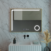 LED Mirror MotionGlow Sensor Rosalia 80x60 cm Θερμό/Ψυχρό/Ουδέτερο φως Σύστημα αποθάμβωσης Θερμόμετρο Ρολόι Marcello Funghi Collection Marcello Mirrors Προεπιλεγμένος τίτλος Alessandro Design