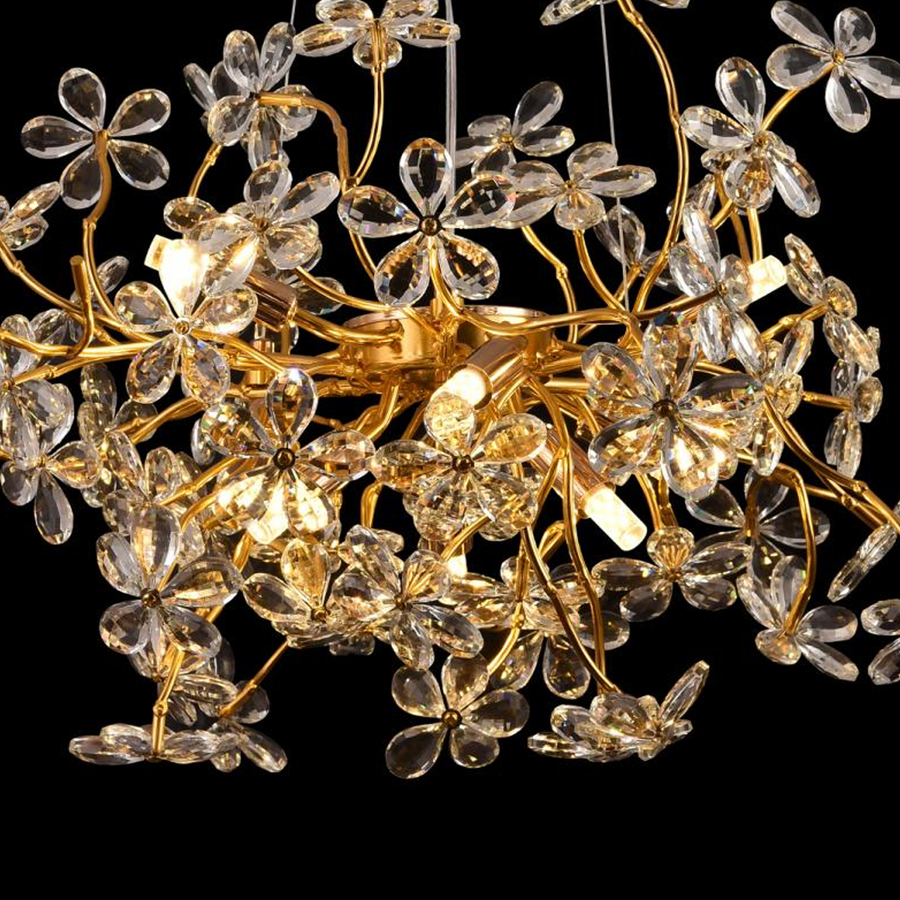 AURAFLOR Magno Crystal Chandelier, 9x G9, Chrome and Crystals, 55cm, Ρυθμιζόμενο ύψος Crystal Chandeliers Προεπιλεγμένος τίτλος Alessandro Design