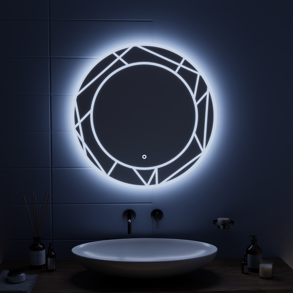 Καθρέφτης LED Touch ASTRIX, 60cm, 6000K, Dimmable, Demister System Mirrors Korman E Προεπιλεγμένος τίτλος Alessandro Design