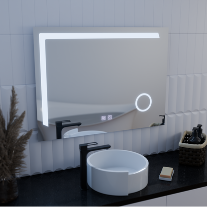 Ορθογώνιος καθρέφτης LED, 80x60cm, Linea Touch, Σύστημα Demister, Dimmable Mirrors Korman E Προεπιλεγμένος τίτλος Alessandro Design