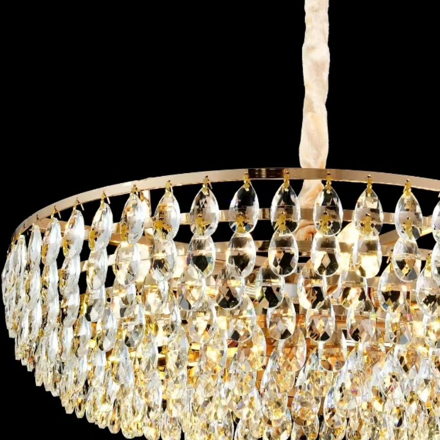 Crystal Chandelier CC1677/400GD, 4xE14, Shiny Gold, Ρυθμιζόμενο ύψος, Metal and Crystal Crystal Chandeliers Προεπιλεγμένος τίτλος Alessandro Design