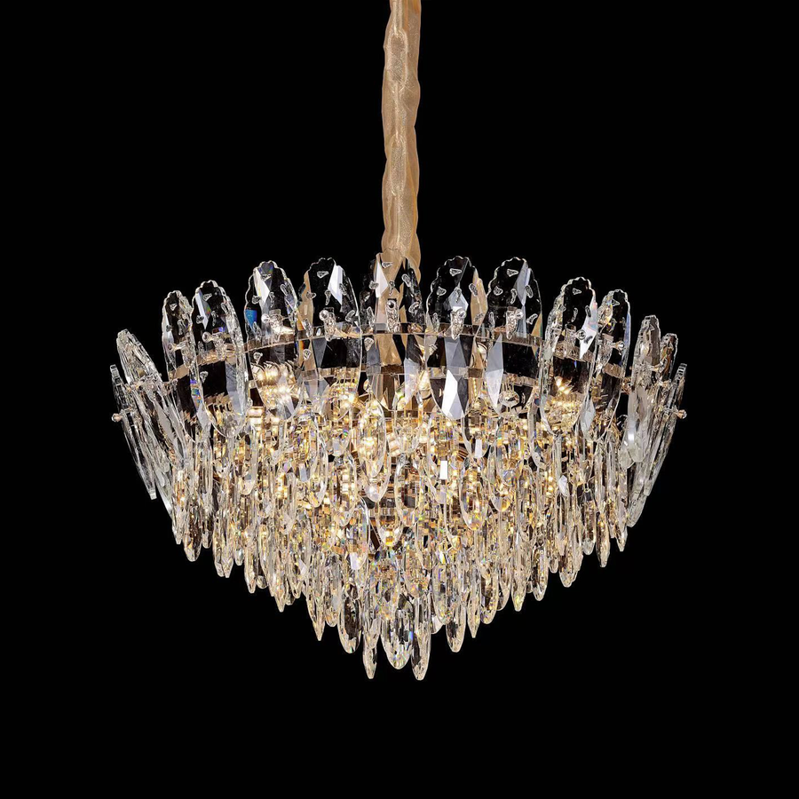 Crystal Chandelier, AURELIUS Magno, 11xE14, Diameter 60cm, Shiny Gold, Ρυθμιζόμενο ύψος, Metal and Crystal Crystal Chandeliers Προεπιλεγμένος τίτλος Alessandro Design